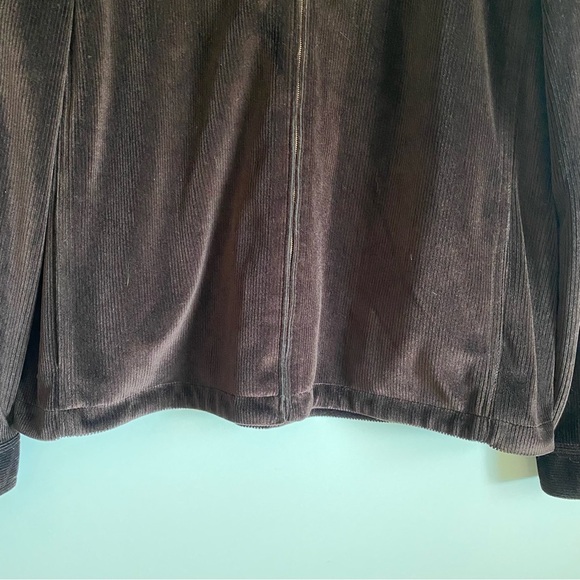 ST JOHN Sport Brown Corduroy Full Zip Collared Jacket Women’s L Large - Picture 4 of 12